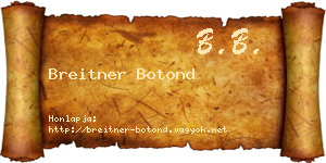 Breitner Botond névjegykártya